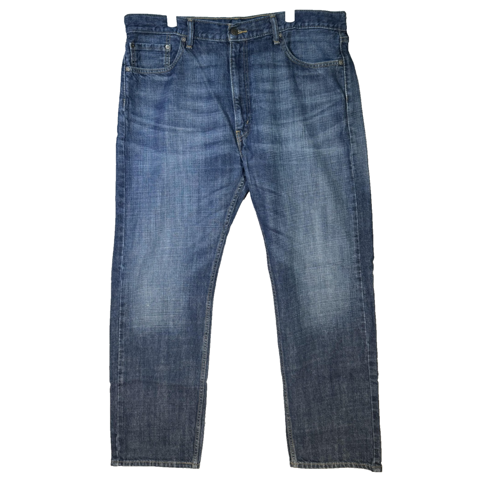 Levis 505 Jeans Mens 40x32 Blue Whiskered Straight Fit Medium Wash Denim Pants